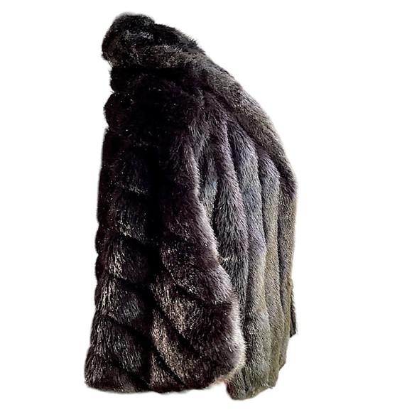 Vintage 1980’s Black Vegan Mink Wrap/Cape H1 - Picture 5 of 16